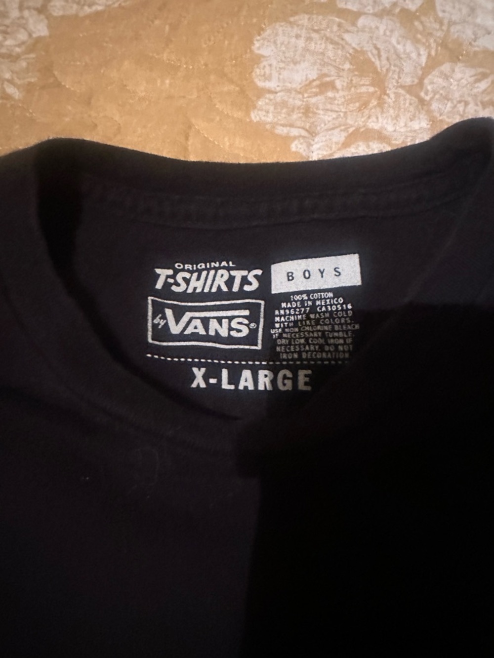 Vans Black Tee with Small White and Red Diamond Logo - Picture 4 of 4